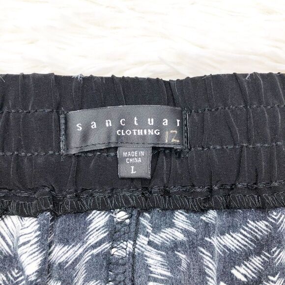 Sanctuary Black White Chevron Print Wide Leg Palazzo Pants Size Large - Picture 10 of 11